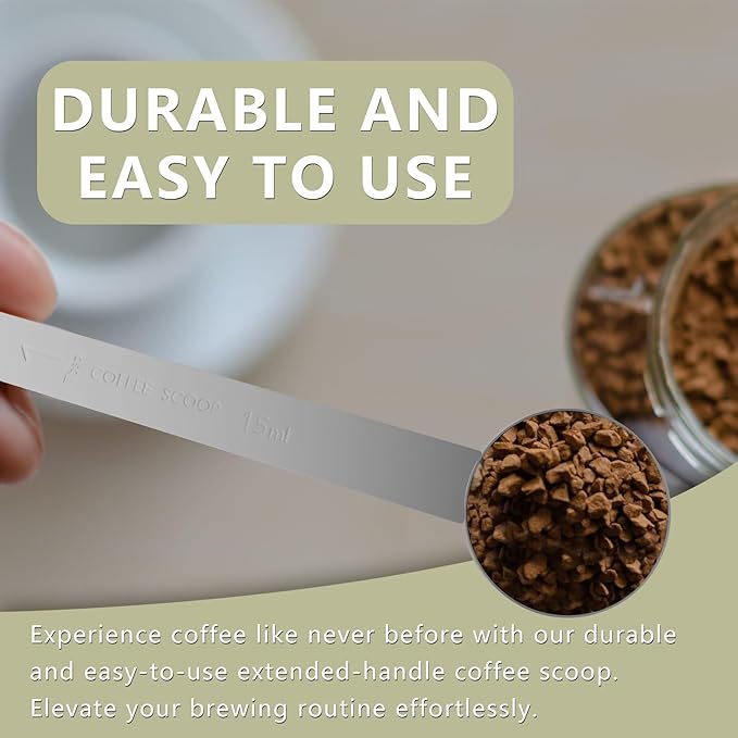 2PCS 2 Tablespoon Coffee Scoop, 9.5" Long Handle Measuring Spoon, Two tbsp (30 ml) Stainless Steel Scooper