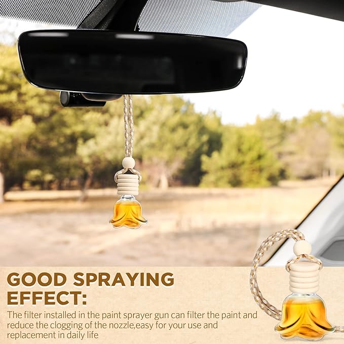 BBTO 50 Pcs Hanging Car Air Freshener Car Diffuser Bottles Empty Glass Perfume Bottle Freshener Diffuser Bottle Pendant for Essential Oil Fragrance Aromatherapy Bottle Ornament(Rose)