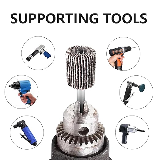 24Pcs Abrasive Flap Wheel Sander Set 80 Grit Sanding Flap Wheels Abrasive Flap Wheel Set 1/4" Shank Sanding Paper Polishing Wheel Die Grinder Flap Wheel for Grinding, Polishing, Deburring