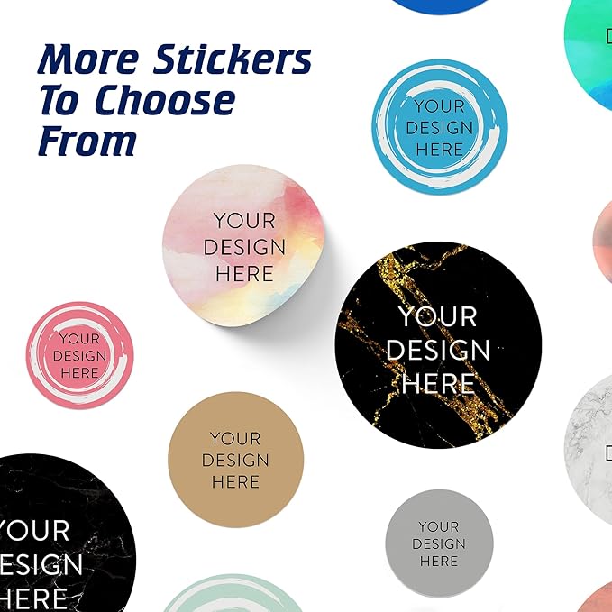 100 Custom Vinyl Stickers - Upload Your own Image, Text, Design, Logo - Personalized Logo Labels for Handmade, Packaging, Bottle, Jars, Candle, Brand Stickers (Watercolor, 2x2)