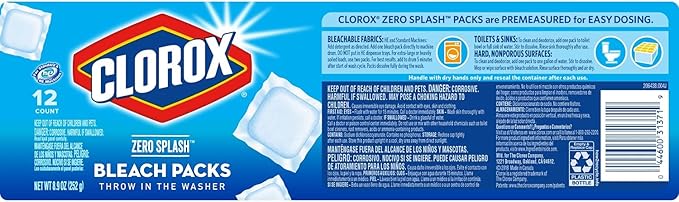 Clorox Zero Splash Bleach Packs - Laundry Pods, 4 Pack