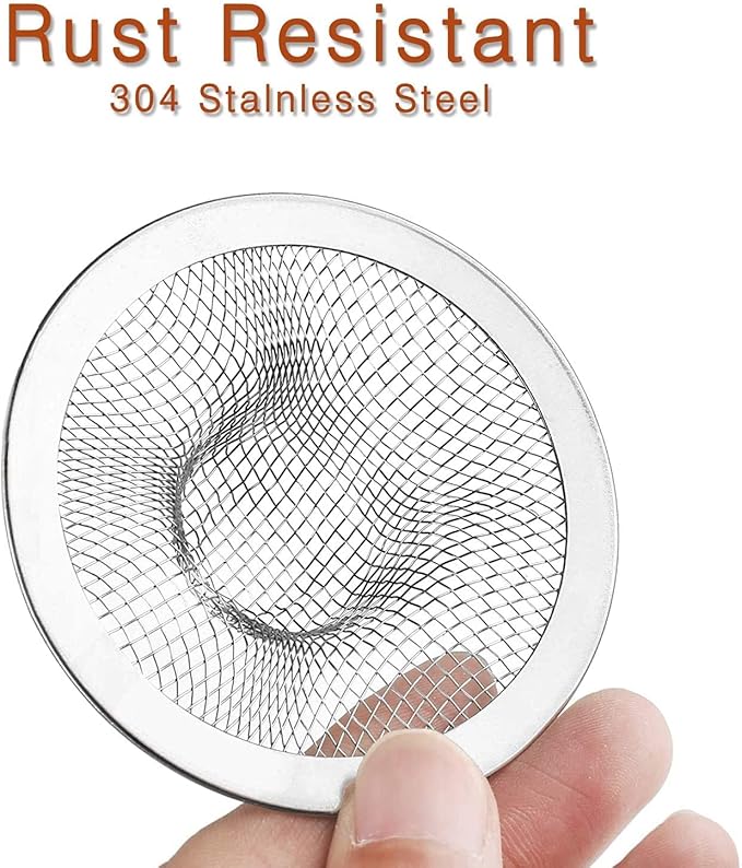 40pcs Heavy Duty Stainless Steel Slop Basket Filter Trap, 2.75" Top / 1" Mesh Metal Sink Strainer,Perfect for Kitchen Sink/Bathroom Bathtub Wash basin Floor drain balcony Drain Hole,Utility