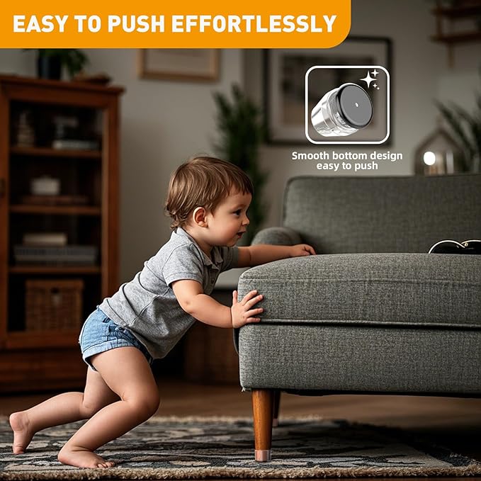 Furniture Sliders,16 PCS Chair Leg Sliders for Carpet, Furniture Movers Sliders, Carpet Chairs Furniture Glides, Floor Protectors, Carpet Moving Sliders Easily Move.(Clear, Fit:1.62-2").