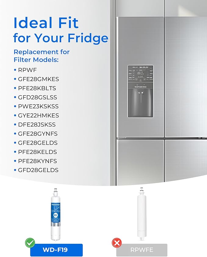 Waterdrop RPWF Refrigerator Water Filter (NOT RPWFE), Replacement for GE® RPWF, DWF-36, R-3600, MPF15350, OPFG3-RF300, WF277, RWF1063, 3 Filters