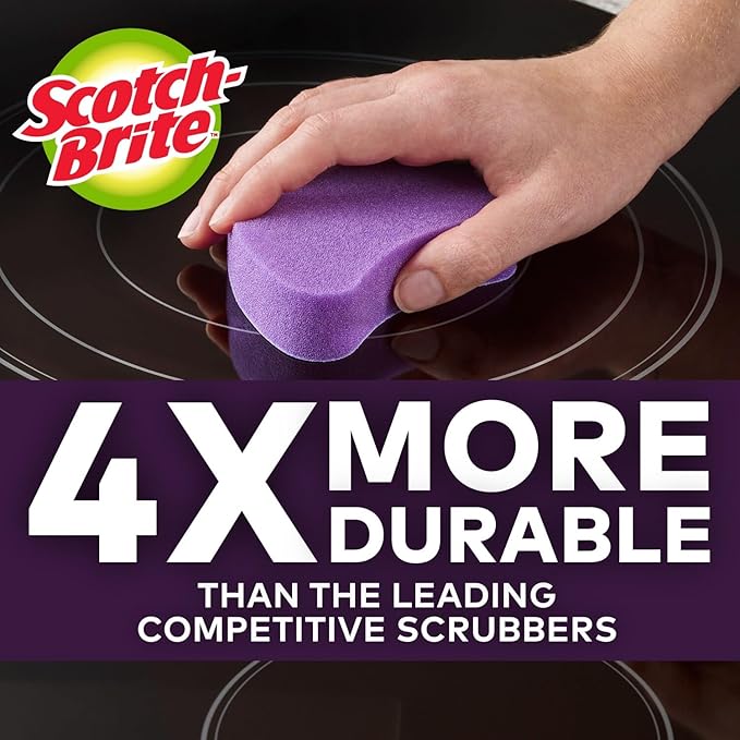 Scotch-Brite™ Glass Cooktop Pads , 4.1 in x 3.4 in x 1 in (104 cm x 86 m x 25), 6/2