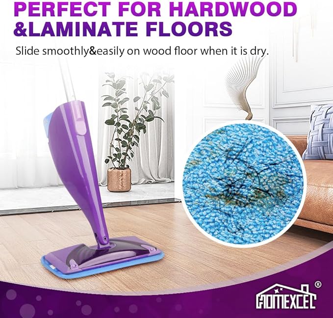 HOMEXCEL Reusable Mop Pads Compatible with Swiffer WetJet (8 Pack) - 12-inch Microfiber Mop Pads Wet Jet Refills for Wet Mopping Cloths - Hardwood Floor Cleaning