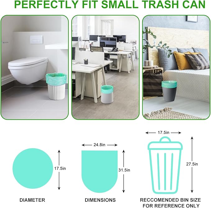 Biodegradable Trash Bags 13 Gallon Tall Kitchen - Inwaysin 75 Counts Large Unscented Compostable Recycling Garbage Bag Blue Bulk Strong Thick Wastebasket Liners for Bathroom Toilets