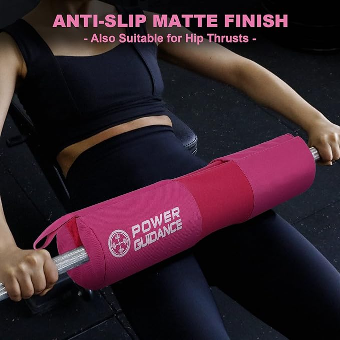 POWER GUIDANCE Barbell Squat Pad - Neck & Shoulder Protective Pad Anti-Skid Points for Squats, Lunges, Hip Thrusts, Weightlifting - Fit Standard and Olympic Bars