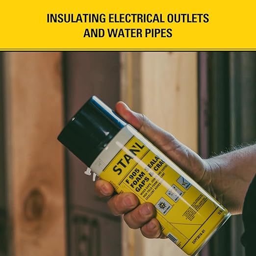 Stanley F905 Gaps & Cracks Sealant (2x12 Oz.) – Polyurethane Spray Foam Insulation for Window & Door, Waterproof Gap Filler, Low Expansion Foam for Indoor & Outdoor Use | Straw Use | 12 Oz. 2 Pack
