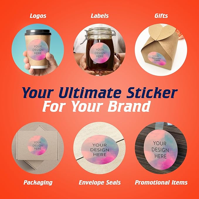 100 Custom Vinyl Stickers - Upload Your own Image, Text, Design, Logo - Personalized Logo Labels for Handmade, Packaging, Bottle, Jars, Candle, Brand Stickers (Rose, 4x4)