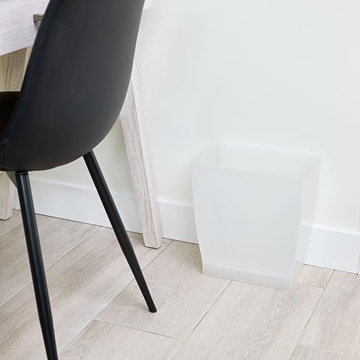 iDesign Small Rectangular Bathroom Trash Set of 2 Waste Can, Clear Frost