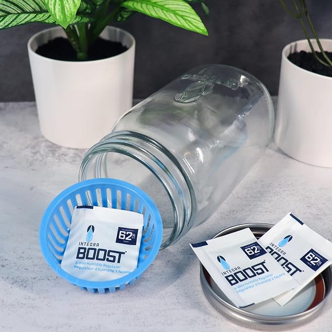 Integra Boost 2-Way Humidity Control Pack – Patented Technology for Humidity Control – Preserve Flavor & Maintain 62% RH – Moisture Absorber for Herbs, Spices & More – 2 Gram (Pack of 20)