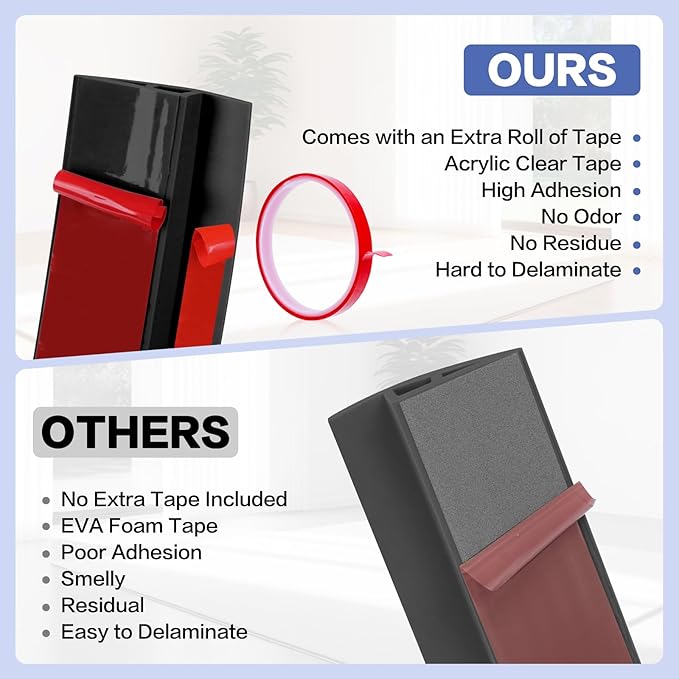 Floor Transition Strip Vinyl Door Threshold Ramp Self Adhesive Carpet Edging Strip Doorway Edge Trim, Overlap Edge Reducer for Laminate Carpet, Floor, Tile (Black, 1/5" to 2/5", 6.6Ft)