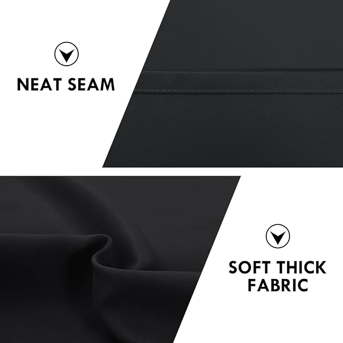 DWCN Black Blackout Curtains for Bedroom – Rod Pocket Thermal Insulated Energy Saving Drapes for Living Room and Bedroom, W 38 x L 54 Inch, 2 Panels