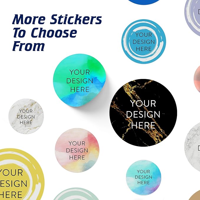 100 Custom Vinyl Stickers - Upload Your own Image, Text, Design, Logo - Personalized Logo Labels for Handmade, Packaging, Bottle, Jars, Candle, Brand Stickers (Blue Green, 1.5x1.5)