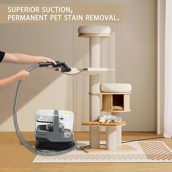 Portable Carpet and Upholstery Cleaner Machine, Deep Cleaning Carpet Shampooer and Multi-Stain Spot Cleaner for Pets, Sofa, Couch, Rug, Car Seat, Stairs & Furniture(Grey)