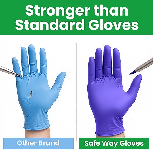 SAFEWAY Nitrile Disposable Gloves — Multi-Purpose Powder-Free, Non-Latex, Medical Use, and Textured Fingertips for Food Prep, Cleaning, Tattoo, Nursing, Lab, Examination, & More — (140000pcs, Small)