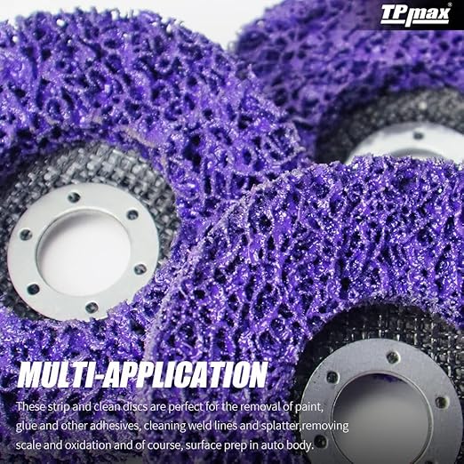 5" x7/8'' Stripping Discs Rust Remover Wheel Remove Paint and Oxidation Poly Strip Wheel Disc Abrasive Angle Grinding Wheel - 5 Pack(Purple)