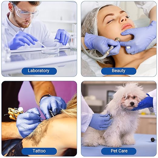 JMU Nitrile Gloves Medium Bulk 4000 Count, 3.5 Mil Disposable Gloves Latex-Free, Violet Blue