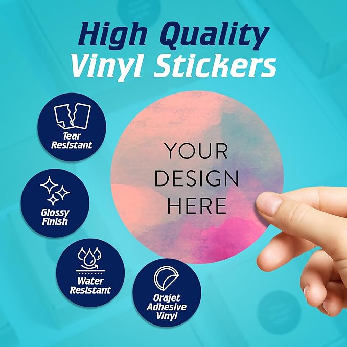 100 Custom Vinyl Stickers - Upload Your own Image, Text, Design, Logo - Personalized Logo Labels for Handmade, Packaging, Bottle, Jars, Candle, Brand Stickers (Rose, 4x4)