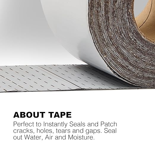 White RV Roof Sealant Tape, 8" x 25' Waterproof Repair Seal Tape – Extra Thick, UV-Resistant, Weatherproof Patch for Permanent Leak Sealing on RVs, Trailers, and Mobile Homes