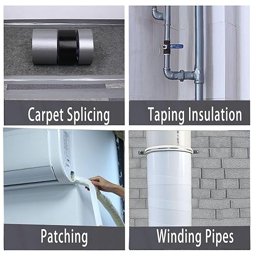 Duct Tape Heavy Duty Single Sided, Strong Adhesive High Strength, Waterproof Mesh Tape for Indoor and Outdoor Repairing Sealing Bonding, Easy Use Hand Tearable, 2.36 Inch x 66 Feet, White