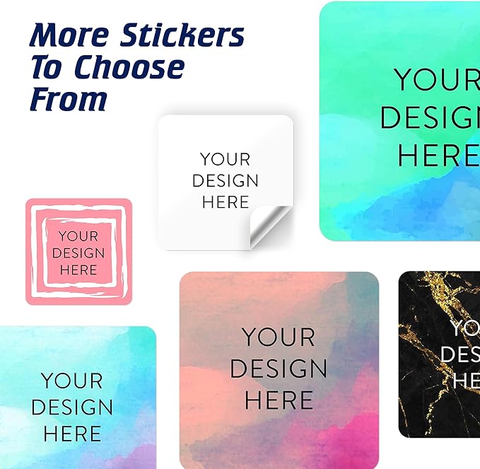 5-1000 Custom Vinyl Stickers - Upload Your own Image, Text, Design, Logo - Personalized Logo Labels for Handmade, Packaging, Bottle, Jars, Candle, Brand Stickers (White, 1.5x1.5 Square)
