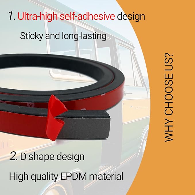Rubber Weather Stripping, Rectangle Foam Seal Strip, Rubber Gasket for for Auto, Boat, Garage Door/Window, Machinery and More, W:0.75" x H:0.5", L:20Ft
