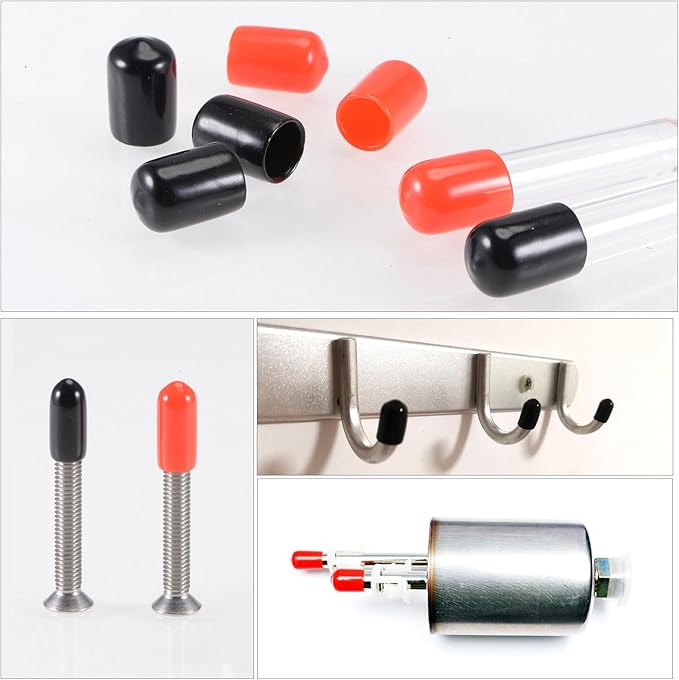 uxcell 20pcs Rubber End Caps 9mm(3/8") ID Vinyl PVC Round Tube Bolt Cap Cover Screw Thread Protectors Dark Grey