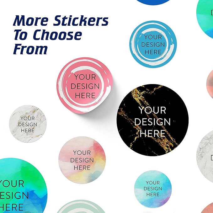 100 Custom Vinyl Stickers - Upload Your own Image, Text, Design, Logo - Personalized Logo Labels for Handmade, Packaging, Bottle, Jars, Candle, Brand Stickers (Black Gold Marble, 4x4)