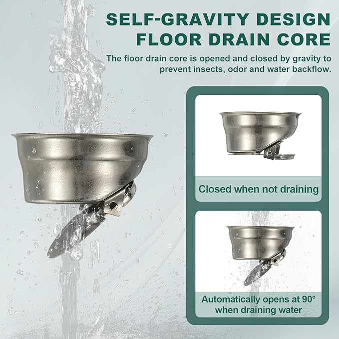 uxcell Rectangular Shower Drain, Brushed 304 Stainless Steel Odor-Proof Floor Drain Linear Shower Drain Hair Catcher for Bathroom Kitchen and Laundry Room(12 Inch, Brushed Silver)