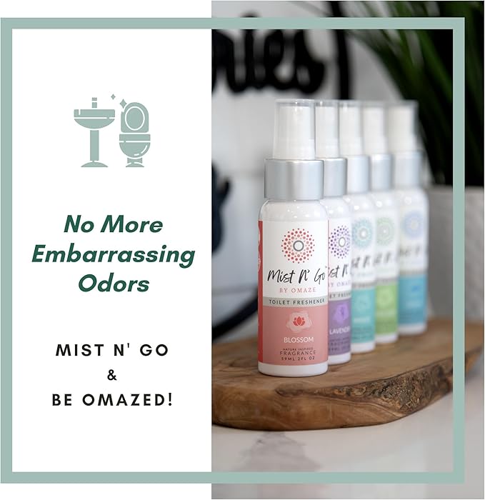 Mist N' Go by Omaze Travel Toilet Odor Eliminator - Toilet Spray for Bathroom Air Freshener - Clean Mix, Regular Size (2oz x3)