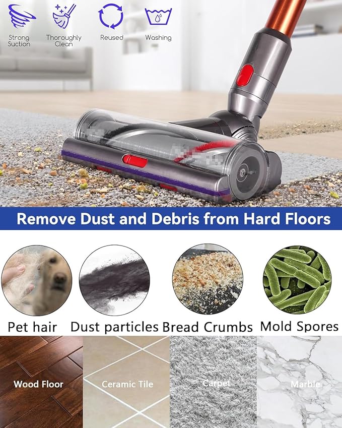 V11 Roller Brush Replacement Parts Compatible with Dyson V11 Animal, Absolute Cordless Vacuum Attachments, V11 Brush Cleaner Head Accessories. Part No. 970135-01, 970100-05