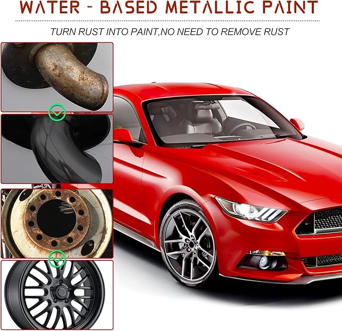 Rust Renovator,Rust Remover for Metal,Rust Converter for Metal,Water-Based Rust Remover for Metal, Rust Removal Converter Metallic Paint with Brush,Multi-Functional Anti-Rust Paint 300g(Black)