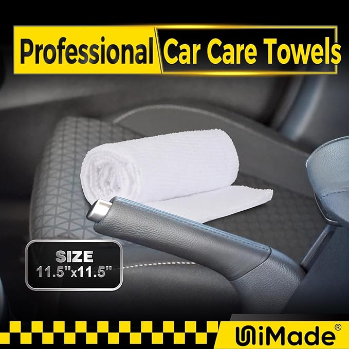 Shop Towels, 100 Pack Commercial Grade Work Rags Microfiber Towels for Cars Cleaning Rags Bulk Detailing Cloth for Automotive Bar Mechanic Restaurant Garage Housekeeping, 11.5"x 11.5", White