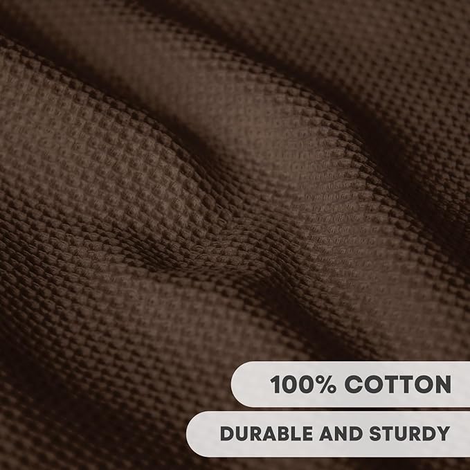 Artoid Mode 100% Cotton Dark Coffee Waffle Weave Kitchen Dish Cloths, 12x12 Inch Ultra Soft Absorbent Quick Drying Kitchen Dish Towels Set of 6