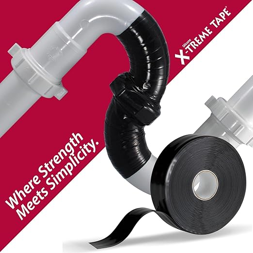 X-Treme Tape MOCAP Heavy Duty Waterproof Self Fusing Silicone Rubber Tape for Hose, Pipe, Electrical, Automotive, Outdoor, and Repairs - Leak Proof, Insulating - 1 Inch x 36 Ft Roll - Black