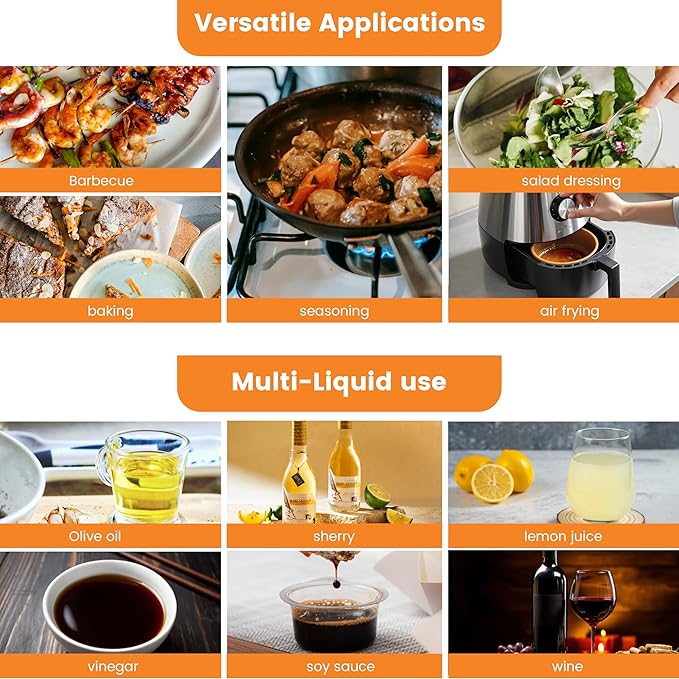 Oil Bottle for Cooking,100ml Stainless Steel Cooking Oil Spray Bottle for,Salads, BBQS and More,One-Handed Use