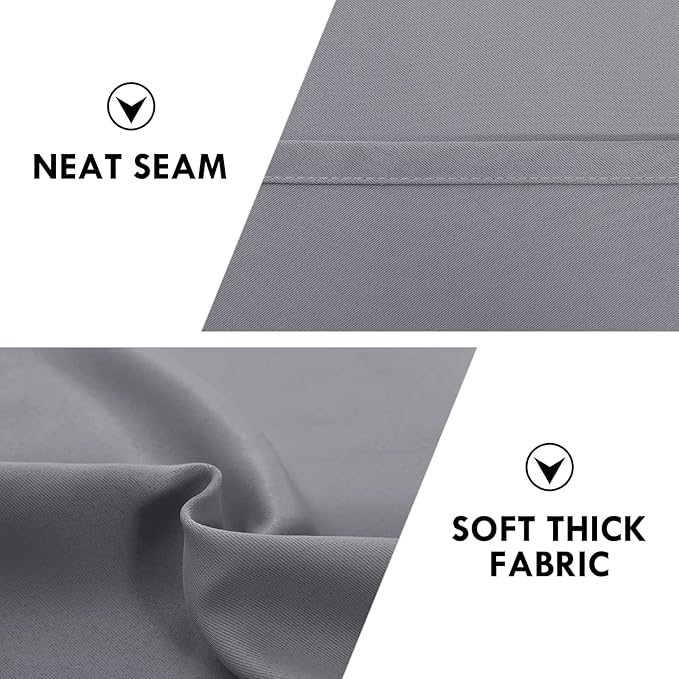 DWCN Grey Blackout Curtains for Bedroom – Rod Pocket Thermal Insulated Energy Saving Drapes for Living Room and Bedroom, W 38 x L 54 Inch, 2 Panels
