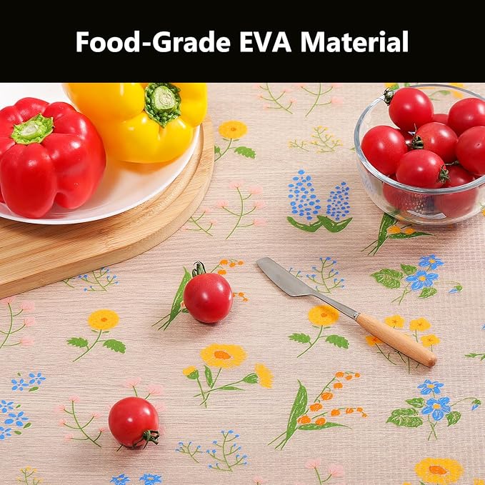 INNOLITES Non-Slip Shelf Liner – Cabinet & Drawer Liner Non-Adhesive – Waterproof Oil-Proof – Durable EVA with Floral for Kitchen Cabinets Refrigerator – BPA-Free, Easy to Cut 11.8" x 236"