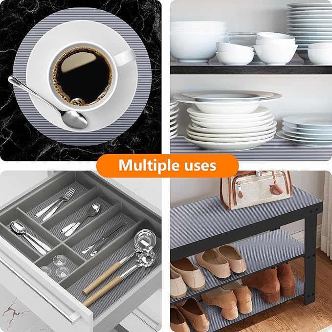 Shelf Liners for Kitchen Cabinets 11.8 Inches x 10 Feet Non Adhesive Drawer Liner EVA Material Cupboard Mat Waterproof Refrigerator Mats Washable Fridge Liner for Cupboard and Desks Clear Shelf Liner