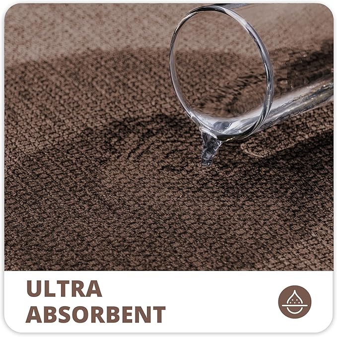 Bath Mat,Ultra Thin Bathroom Runner Rugs,Large Bath Mats for Bathroom,Quick Dry,Non-Slip,Machine Washable,Low Pile,Bath Rug,Shower Outside,Sink,Home Decor Accessories.Brown,1'5"x2'11"（17x35inch）
