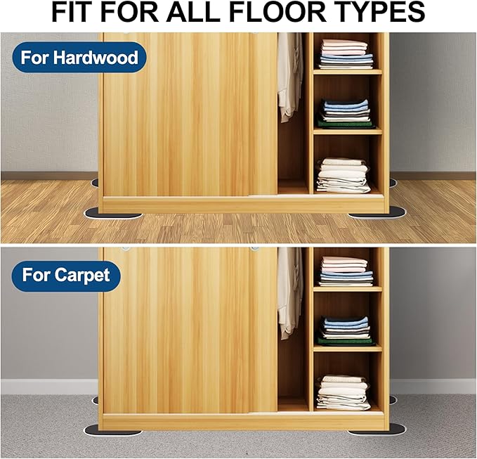 Reusable Large Furniture Movers Sliders for Carpet and Hardwood Floors-8 Pack 9-1/2" Oval Moving Pads Protector for Heavy Duty Sofa Bed Table Desk,Quickly and Easily Move Any Item, Beige