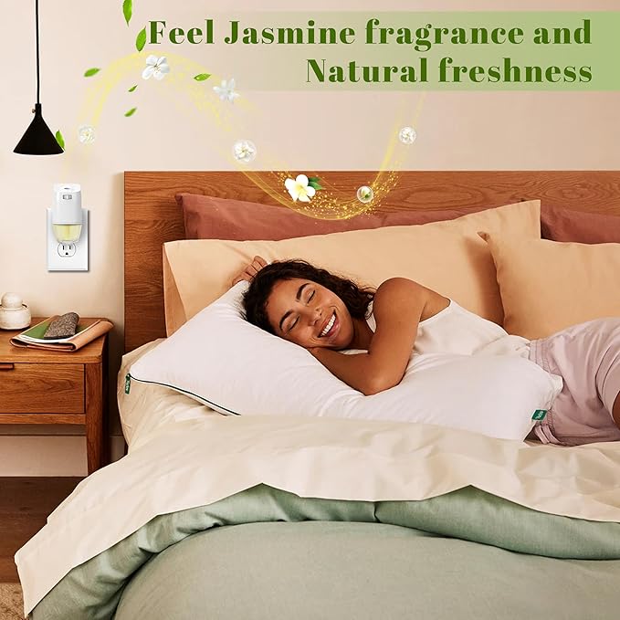 Plug-in Refills Home Plug-in Air Freshener - Jasmine Essential Oil Refills 6 Count Long-Lasting Fragrance - For Room and Bathroom Wall Compatible with Air Wick,Compatible with Glade