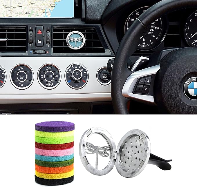 Car Diffuser Vent Clip 30mm Aromatherapy Essential Oil Automotive Diffuser Air Fresheners Vent Clips Car Accessories for Women Birthday Gifts (Dragonfly)