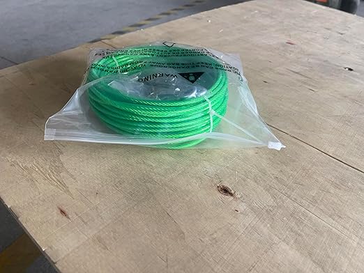 M6 Turnbuckles for Cables Wire, 3/16" Green PVC Coated Wire Rope Kit, Multi-use Steel Cable for Grape Vines/Clothes Line Outdoors for T Post/String Light Hanging/Garden Wire