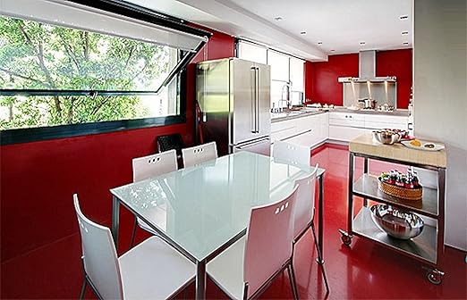 Coloredepoxies 10009 Red Epoxy Resin Coating Made with Beautiful and Vibrant Pigments, 100% solids, For Garage Floors, Basements, Concrete and Plywood. 3 Quart Kit