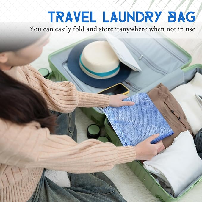 6 Pack 24 x 36 Inches Colorful Mesh Laundry Bag with Handles Machine Washable Secure Drawstring Closure Large Sturdy Mesh Net Laundry for College Travel Dorm Laundromat