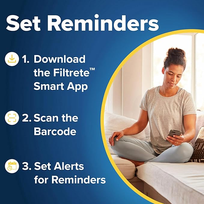 Filtrete 19.875x21x1 AC Furnace Air Filter, MERV 13, MPR 1900, Premium Allergen, Bacteria & Virus Filter, 3-Month Pleated 1-Inch Electrostatic Air Cleaning Filter, 6-Pack