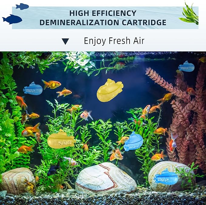 AMI PARTS Humidifier Tank Cleaner Adorable Submarine Purifie Water Soften Hard Water for Warm&Cool Most Humidifiers and Fish Tank 18-Pack (Blue& Yellow)